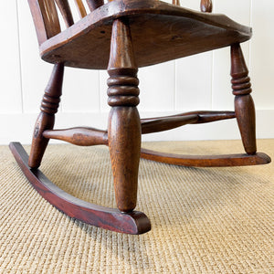 A Victorian Beech Farmhouse Rocking Chair