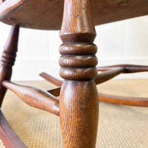 A Victorian Beech Farmhouse Rocking Chair