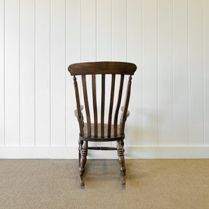 A Victorian Elm & Beech Farmhouse Rocking Chair