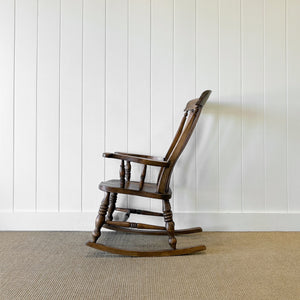 A Victorian Elm & Beech Farmhouse Rocking Chair