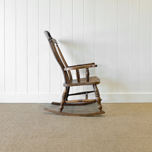 A Victorian Elm & Beech Farmhouse Rocking Chair