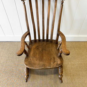 A Victorian Elm & Beech Farmhouse Rocking Chair