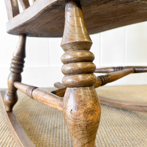 A Victorian Elm & Beech Farmhouse Rocking Chair