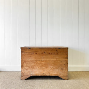 An English Pine Mule Chest Trunk or Blanket Box c1850