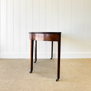 Antique English Georgian Mahogany Demi Lune Side Table c1800