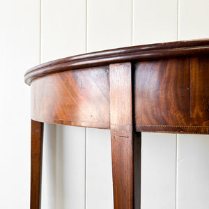 Antique English Georgian Mahogany Demi Lune Side Table c1800