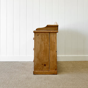 An Antique English Pine Chest of Drawers Dresser with Gallery c1890