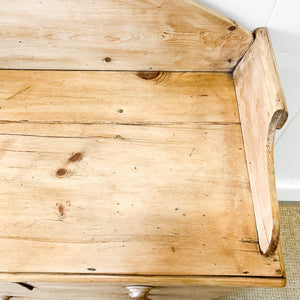 An Antique English Pine Chest of Drawers Dresser with Gallery c1890