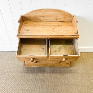 An Antique English Pine Chest of Drawers Dresser with Gallery c1890