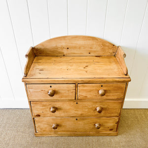 An Antique English Pine Chest of Drawers Dresser with Gallery c1890