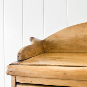 An Antique English Pine Chest of Drawers Dresser with Gallery c1890