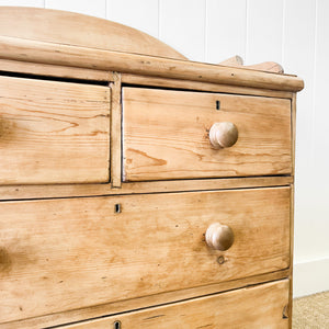 An Antique English Pine Chest of Drawers Dresser with Gallery c1890