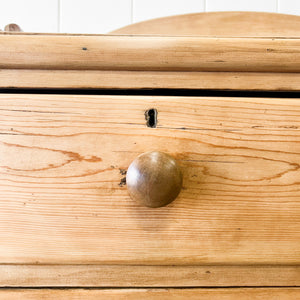 An Antique English Pine Chest of Drawers Dresser with Gallery c1890