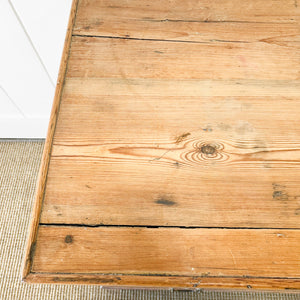 An English Pine Mule Chest Trunk or Blanket Box c1850