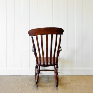 A Victorian Beech Farmhouse Rocking Chair