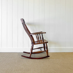 A Victorian Beech Farmhouse Rocking Chair