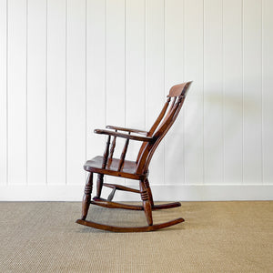 A Victorian Beech Farmhouse Rocking Chair