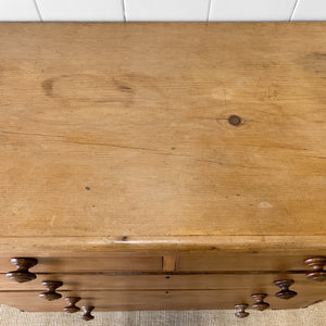 A 19th Century English Pine and Ash Chest of Drawers/Dresser with Tulip Feet