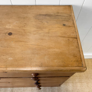 A 19th Century English Pine and Ash Chest of Drawers/Dresser with Tulip Feet