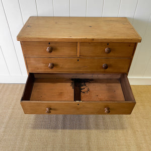 A 19th Century English Pine and Ash Chest of Drawers/Dresser with Tulip Feet