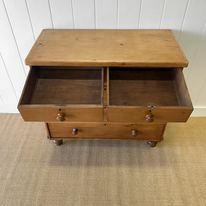 A 19th Century English Pine and Ash Chest of Drawers/Dresser with Tulip Feet