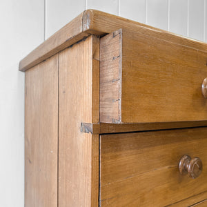 A 19th Century English Pine and Ash Chest of Drawers/Dresser with Tulip Feet