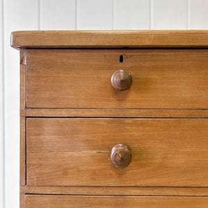 A 19th Century English Pine and Ash Chest of Drawers/Dresser with Tulip Feet