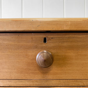 A 19th Century English Pine and Ash Chest of Drawers/Dresser with Tulip Feet