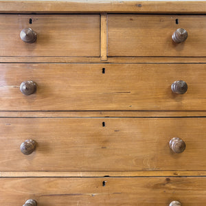 A 19th Century English Pine and Ash Chest of Drawers/Dresser with Tulip Feet