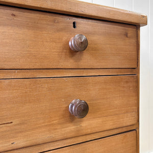 A 19th Century English Pine and Ash Chest of Drawers/Dresser with Tulip Feet