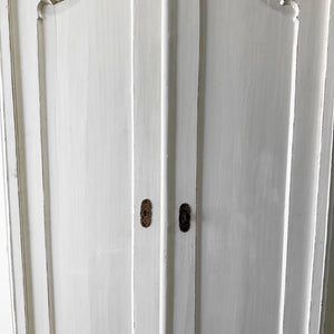 A White Painted Linen Press Cupboard or Cabinet