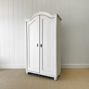 A White Painted Linen Press Cupboard or Cabinet