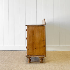 An Antique English Pine Chest of Drawers Dresser Tulip Feet c1890