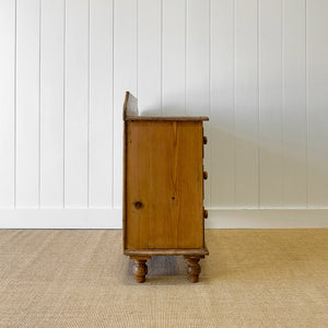 An Antique English Pine Chest of Drawers Dresser Tulip Feet c1890