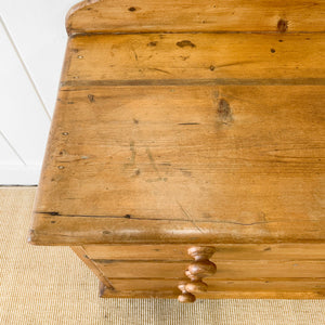 An Antique English Pine Chest of Drawers Dresser Tulip Feet c1890