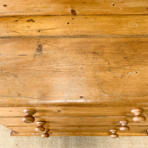 An Antique English Pine Chest of Drawers Dresser Tulip Feet c1890