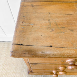 An Antique English Pine Chest of Drawers Dresser Tulip Feet c1890