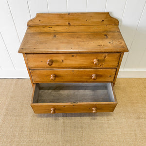 An Antique English Pine Chest of Drawers Dresser Tulip Feet c1890