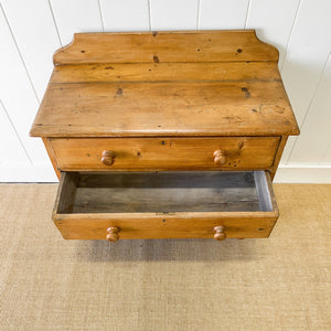 An Antique English Pine Chest of Drawers Dresser Tulip Feet c1890