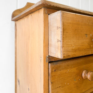 An Antique English Pine Chest of Drawers Dresser Tulip Feet c1890