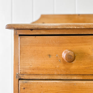 An Antique English Pine Chest of Drawers Dresser Tulip Feet c1890