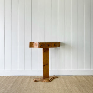 An Antique English Bur Walnut Console Table