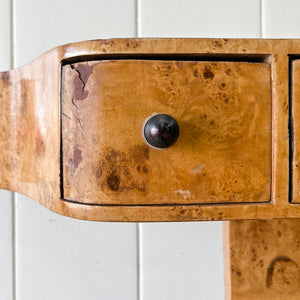 An Antique English Bur Walnut Console Table