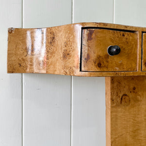 An Antique English Bur Walnut Console Table