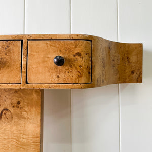 An Antique English Bur Walnut Console Table