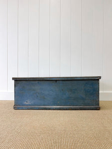 A Blue English Pine Blanket Box or Small Low Coffee Table