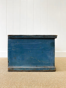 A Blue English Pine Blanket Box or Small Low Coffee Table