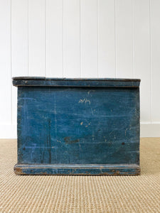 A Blue English Pine Blanket Box or Small Low Coffee Table