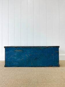 A Blue English Pine Blanket Box or Small Low Coffee Table