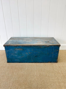 A Blue English Pine Blanket Box or Small Low Coffee Table